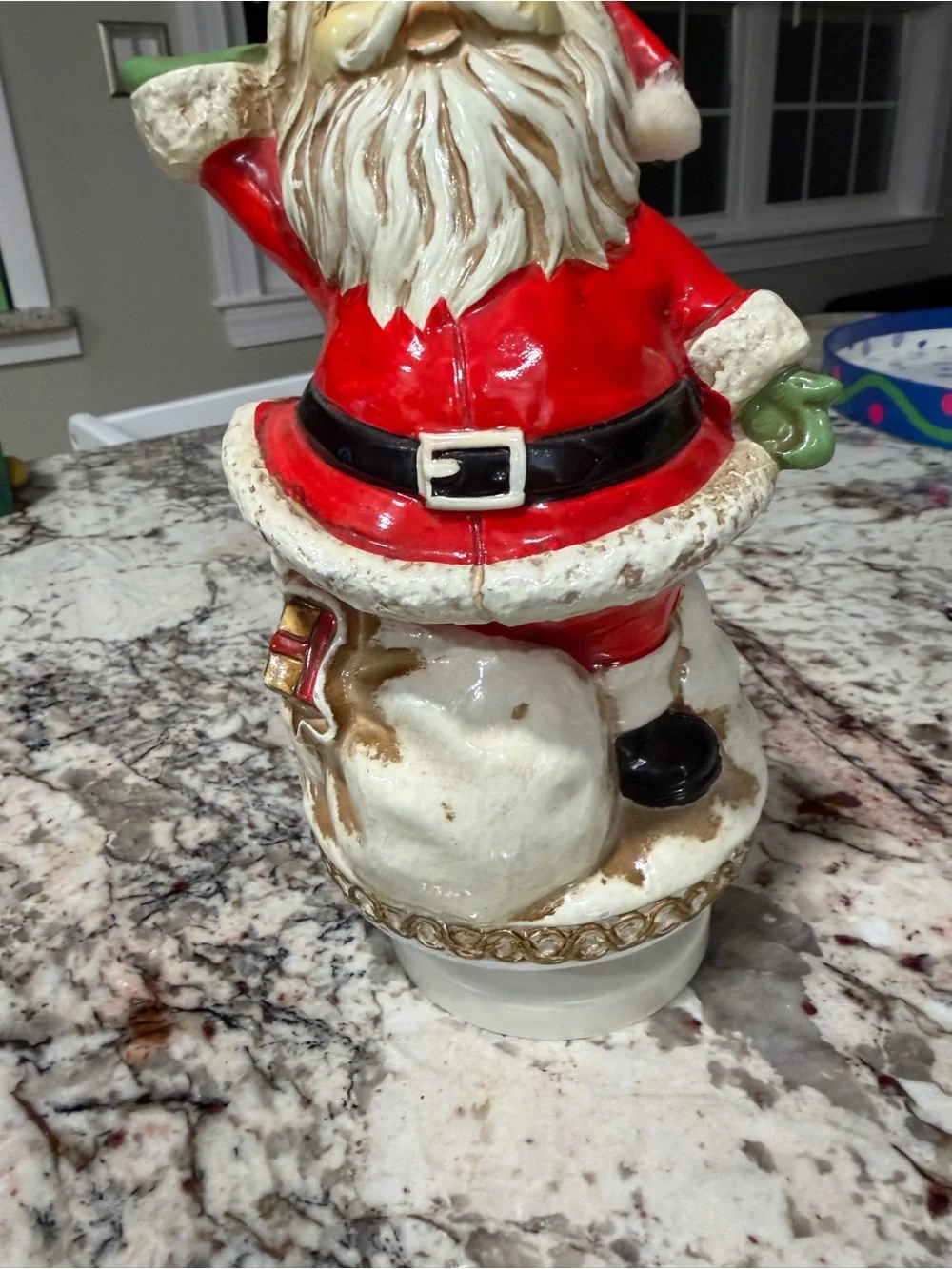 Ensco Santa Presents Music Box Jingle Bells Dashing Through The Snow Xmas Vtg 70